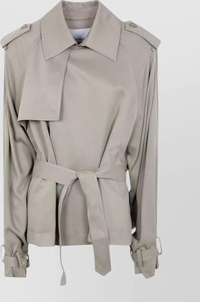 Frankie Shop short trench coat belt and storm flap