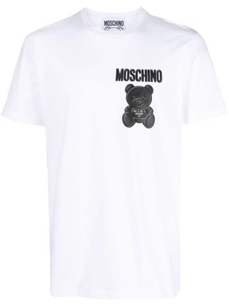 Moschino logo-print organic cotton T-shirt - men - Organic Cotton - 56 - White