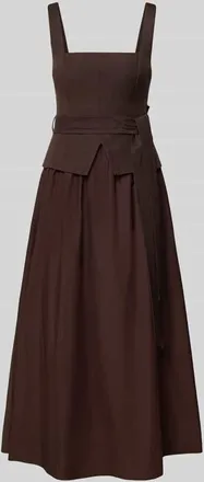 Forever New Cocktailkleid aus Leinen-Viskose-Mix Modell Celina in Schoko, Gr&ouml;&szlig;e 32