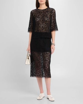 Maria McManus Lace T Shirt Dress In Black