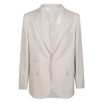 Brunello Cucinelli Deconstructed Jacket - male - Brunello Cucinelli - Blazers - Beige - 2XL - Jackets