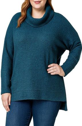 Standards & Practices Turtleneck Dolman Sleeve Rib Top in Steel Blue at Nordstrom, Size 1X