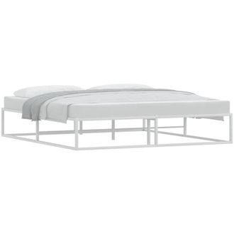 vidaXL Bed Frame without Mattress White 180x200 cm Super King Metal vidaXL