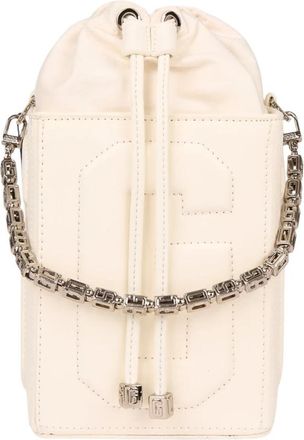 GCDS Dice Schoudertas - Dames - Schoudertassen - Wit - ONE Size - Su&egrave;de - Tassen