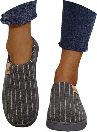 Generic 2026 Mens Slippers Winter for Indoor Warm Fleece Lined Comfortable Cozy Home Footwear with Odor Technology (Black, 11-12)