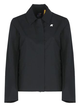 K-Way logo-plaque collar jacket - women - Polyurethane/Polyester - S - Black
