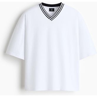 H&M Oversized Fit Cotton T-shirt in White at Nordstrom, Size Xx-Large