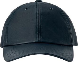 Yohji Yamamoto Leren Baseballpet - Heren - Petten - Zwart - ONE Size - Leer - Accessoires