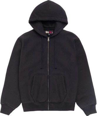 St&uuml;ssy Fleece Zip Hoodie Black 118634-BLAC