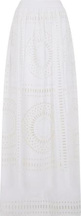 Alberta Ferretti Gonna lunga in pizzo Sangallo - Dames - Maxi Rokken - Wit - M - Katoen - Rokken