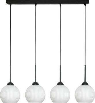 OEM L&aacute;mpara De Techo Colgante, Tira, Bolas Blancas, Estilo Industrial Loft, Led, 4xe27, Fiona 14-981