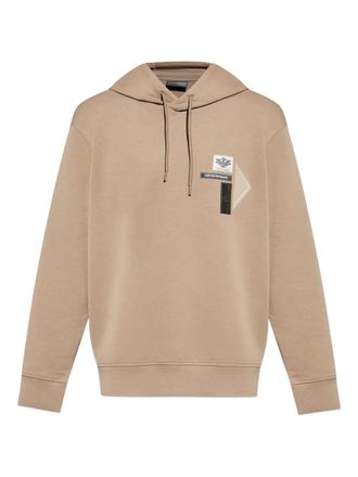 Emporio Armani logo-patch hoodie - Neutrals