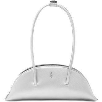 Behno Mini Laverne Leather Bowler Bag in Silver at Nordstrom