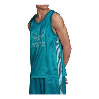 adidas Mens adidas originals Embroidered Round Neck Pullover Sleeveless Blue Vest H11436