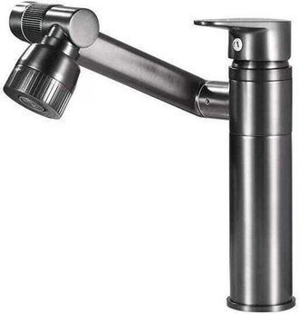 OEM Sdlogal - Grifo Mezclador Para Lavabo Alto Con Rotaci&oacute;n De 360 Grados, Mezclador De Agua Caliente Y Fr&iacute;a, Color Gris