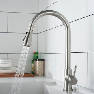OEM Grifo De Cocina Con Rociador Extra&iacute;ble, Grifo Mezclador De Acero Inoxidable Cepillado, Grifo De Fregadero Giratorio De 360&deg; Con 3 Modos