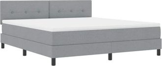 vidaXL Vidaxl Cama Con Box Spring Y Colch&oacute;n Gris Claro 180x200 Cm Tela