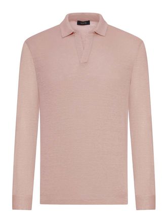 Nome Long-Sleeved Linen Polo Shirt