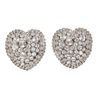 Alessandra Rich Oorclips Hartvorm - Dames - Oorbellen - Grijs - ONE Size - Accessoires