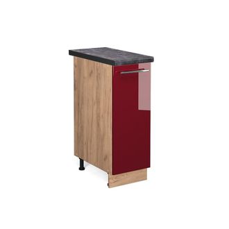 Vicco Armario De Farmacia Fame-line, Rojo Burdeos Alto Brillo, 30 Cm, Et Antracita