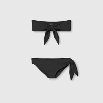 Gucci Sparkling Jersey Bikini With Embroidery, Black, Ready-to-wear