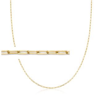 RS Pure by Ross-Simons 14kt Yellow Gold Paper Clip Link Necklace