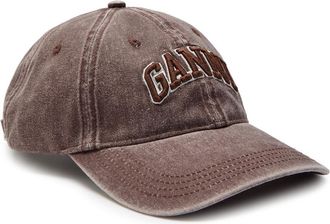 Ganni Logo-embroidered Washed Canvas cap - Brown - One Size