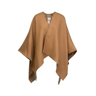Burberry Capa de lana reversible Icon Stripe - Jackets - Mujer - Beige - ONE SIZE