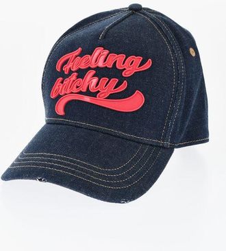 Dsquared2 Denim Baseball Cap with Rubber Detail size Unica