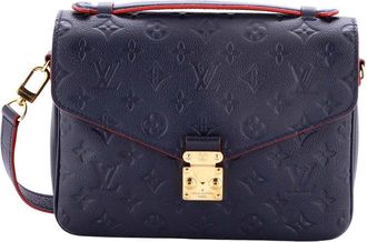 Louis Vuitton Blue Monogram Empreinte Leather Pochette Metis (Authentic Pre- Loved)
