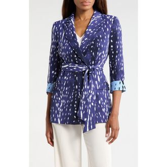 Diane Von F&uuml;rstenberg Emiliano Jacket in Fawn Perfect Navy at Nordstrom Rack, Size 00