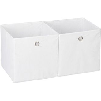 Relaxdays 12 x fabric storage boxes, square, shelf storage, cube-shaped boxes, HxWxD: 30 x 30 x 30 cm, white