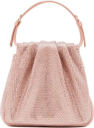 Amina Muaddi Vittoria mini-tas verfraaid met kristallen en ruches - Roze