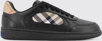 Burberry Terrace Vintage Check Low-Top Sneakers in Grained Calf Leather