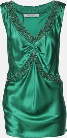 Marina Rinaldi Green Silk Embellished Top