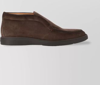 Santoni dragon suede ankle boots with round toe