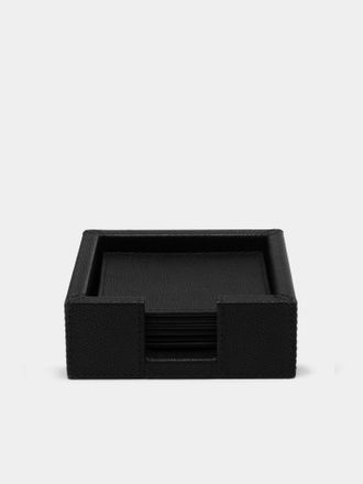 Giobagnara Tao Leather Coasters with Holder (Set of 6)