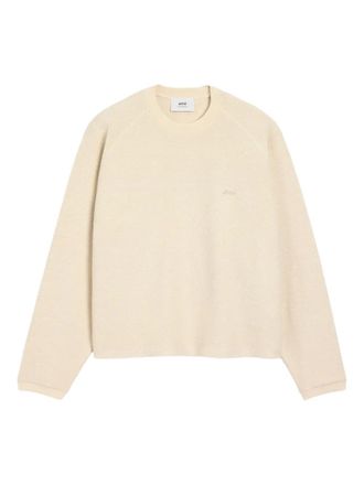 Ami embroidered sweatshirt - unisex - Polyester/Cotton - M - Neutrals