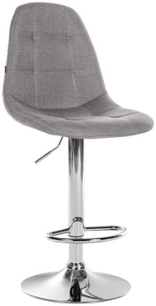 Clp Clp - Taburete De Bar Elmore De Tela Gris Metal Cromado