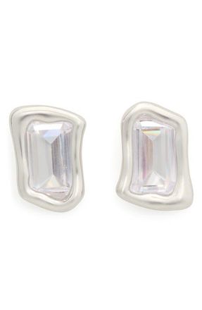 Kate Spade New York molten glass statement stud earrings in Clear/Silver. at Nordstrom