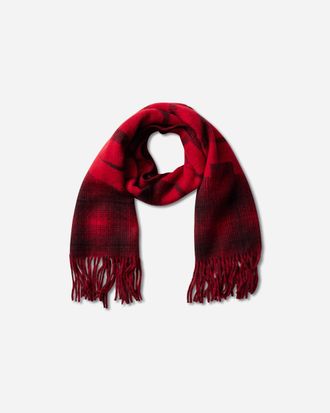 Aries Press Gothic Checked Wool Scarf Red