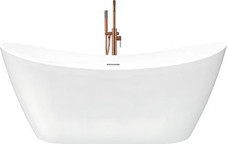 Rea Ba&ntilde;era De Pie Rea Ferrano Slim 180 White With Black Plug Cap