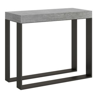Itamoby Consolle Allungabile 90x40/300 Cm Elettra Cemento Telaio Antracite