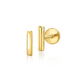 RS Pure by Ross-Simons 14kt Yellow Gold Bar Flat-Back Stud Earrings