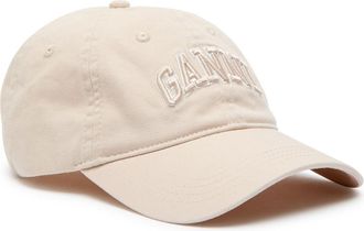 Ganni Logo-embroidered Canvas cap - Ivory - One Size