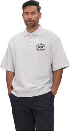 Tommy Jeans Tops, Heren, Grijs, M, TJM 90S Solid Sport Polo