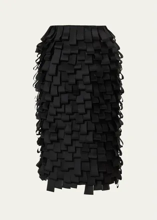 Carolina Herrera Silk Layered Pencil Skirt