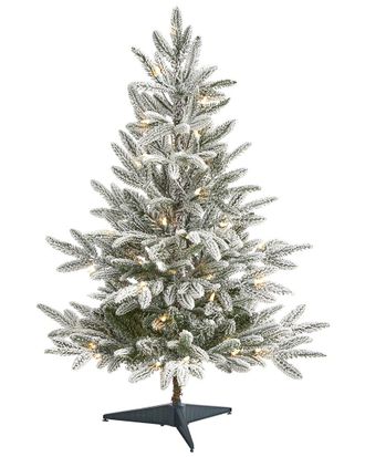 Nearly Natural 3Ft Flocked Manchester Spruce Artificial Christmas Tree