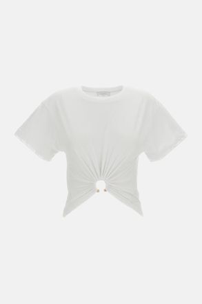 Paco Rabanne T-shirt Bianca Con Piercing
