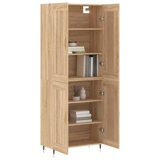 Berkfield Home Highboard Sonoma Oak 69.5x34x180 cm Engineered Wood in Tan